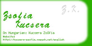 zsofia kucsera business card